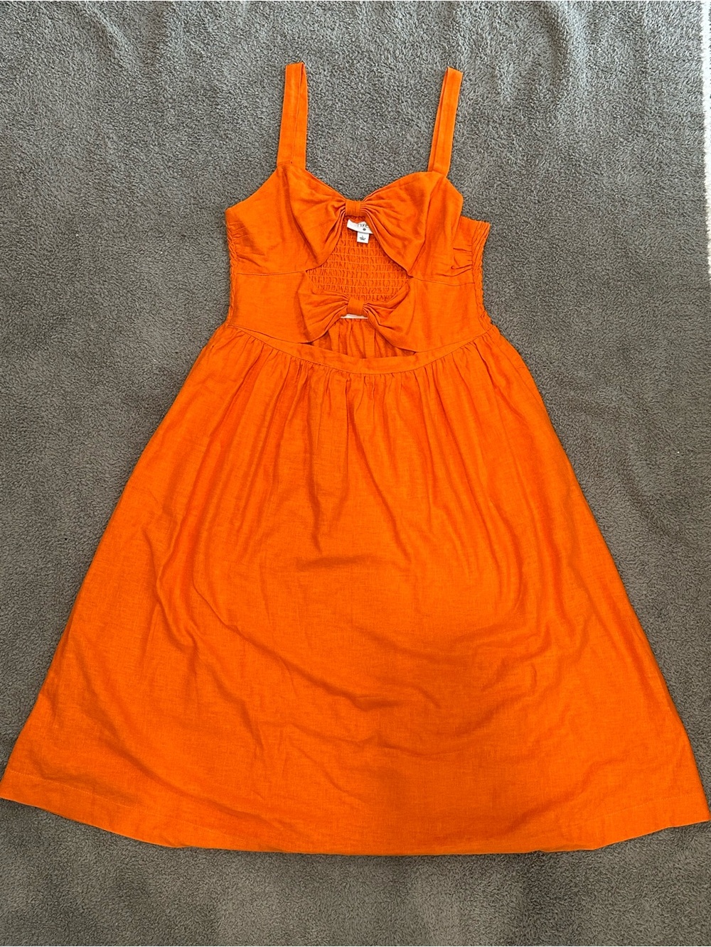 Fe Noel Orange Bow-Detail Casual Sundress